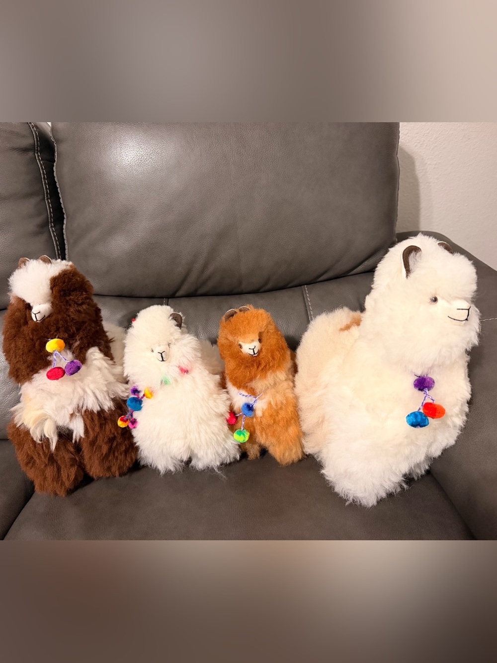 Plush Alpaca Stuffed Toy - White and Brown Options
